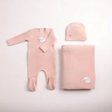 Bee & Dee Dusty Pink Birdie Branch Velour Layette Set