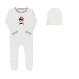 Ely & Co Ivory/Pink Terry Scottish Footie/Beanie