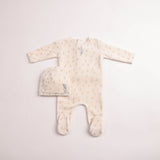 Bee & Dee Linen Boys Blossom Print Footie/Beanie