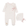 Mon Tresor Ivory Bow Wrap Footie and Bonnet