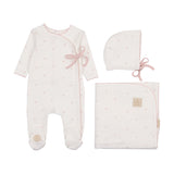 Mon Tresor Ivory Bow Wrap Layette Set