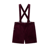 Coco Blanc Burgundy Suspender Shorts