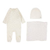 Lilette Cream/Blue Cherry Print Layette Set