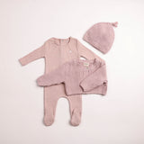 Bee & Dee Tea Rose Chenille Cardigan Footie/Beanie