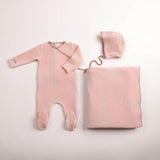 Bee & Dee Rose Classic Stitch Velour Layette Set