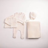 Bee & Dee Linen Classic Stitch Wrap Layette Set