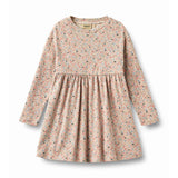 Wheat Grey Cloud Flower Long Sleeve Emmy Dress
