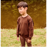 Little Parni Brown Boys Pocket Sweatshirt