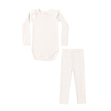 Rylee & Cru Natural Ruffle Bodysuit and Legging Set