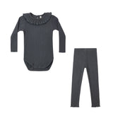 Rylee & Cru Midnight Ruffle Collar Set