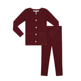 Little Parni Burgundy Rhinestone Set