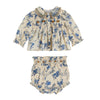 Emile Et Ida Orchid Blue Smocked Blouse/Bloomer