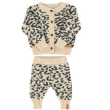 Piupiuchik Light Pink Animal Print Cardigan and Legging