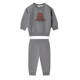 Fragile Mix Grey Rose Hat Print 2PC