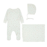 Noggi Girls Print Pointelle Wrap Layette Set