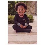 Little Parni Black Varsity Footie