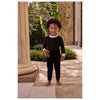 Little Parni Black Velour Overall Set