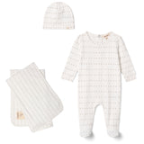 Lola Powder Blue Small Print Layette Set