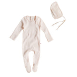 Ferne Barely Pink Pointelle Footie/Bonnet
