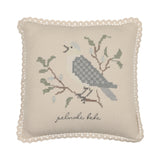 Peluche Stone/Blue Knit Cross Pillow