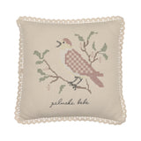 Peluche Stone/Rose Knit Cross Pillow