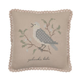 Peluche Taupe Knit Cross Pillow