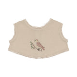Peluche Stone/Rose Cross Stitch Bib