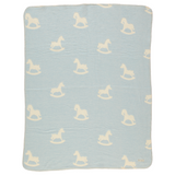 Bebe Organic Faded Blue Cuddle Horse Blanket