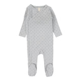 Lilette Pale Blue Diamond Dot Footie