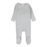 Lilette Pale Blue Diamond Dot Footie