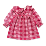 Louis Louise Pink/Burgundy Check Benjamina Baby Dress