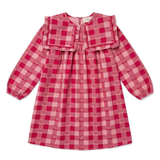 Louis Louise Pink/Burgundy Check Celicia Dress