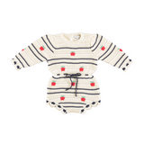 Bebe Organic Fall Apple Daisy Knit Romper