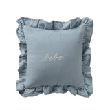 Domani Blue Gauze Ruffle Bebe Accent Pillow
