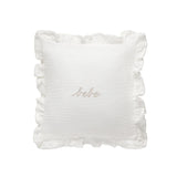 Domani White Gauze Ruffle Bebe Accent Pillow