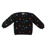Wander & Wonder Black Quilt Cherry Sweatshirt