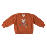Wander & Wonder Rust Coral Bunny Baby Sweatshirt