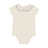 Lilette White/Navy Edge Collar Onesie