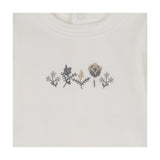 Mon Tresor Ivory/Blue Embroider Garden Footie/Bonnet