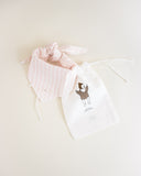 Ferne Pink Ticking Bandana Bib