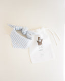 Ferne Blue Ticking Bandana Bib