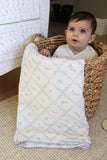 LIttle Threads Blue Lattice Muslin Swaddle