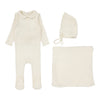 Lilette Cream Pointelle Collar Layette Set