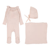 Lilette Petal Pointelle Ruffle Collar Layette Set