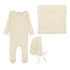 Lilette Cream Knit Ruffle Set