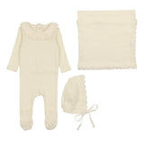 Lilette Cream Knit Ruffle Set