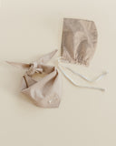 Ferne Oat Gingham Bonnet and Bib Set