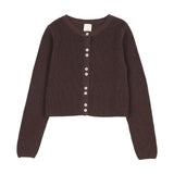 Analogie Choco Brown Fine Knit Cardigan