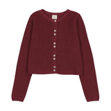 Analogie Deep Red Fine Knit Cardigan