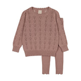 Analogie Dried Rose Girls Knit Set